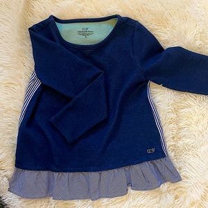 Vineyard Vines Navy Peplum top